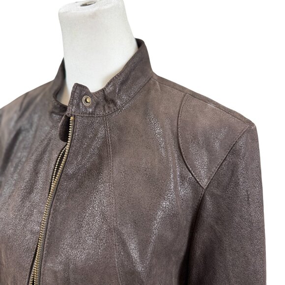 Brown Suede Moto Jacket - Picture 2 of 7